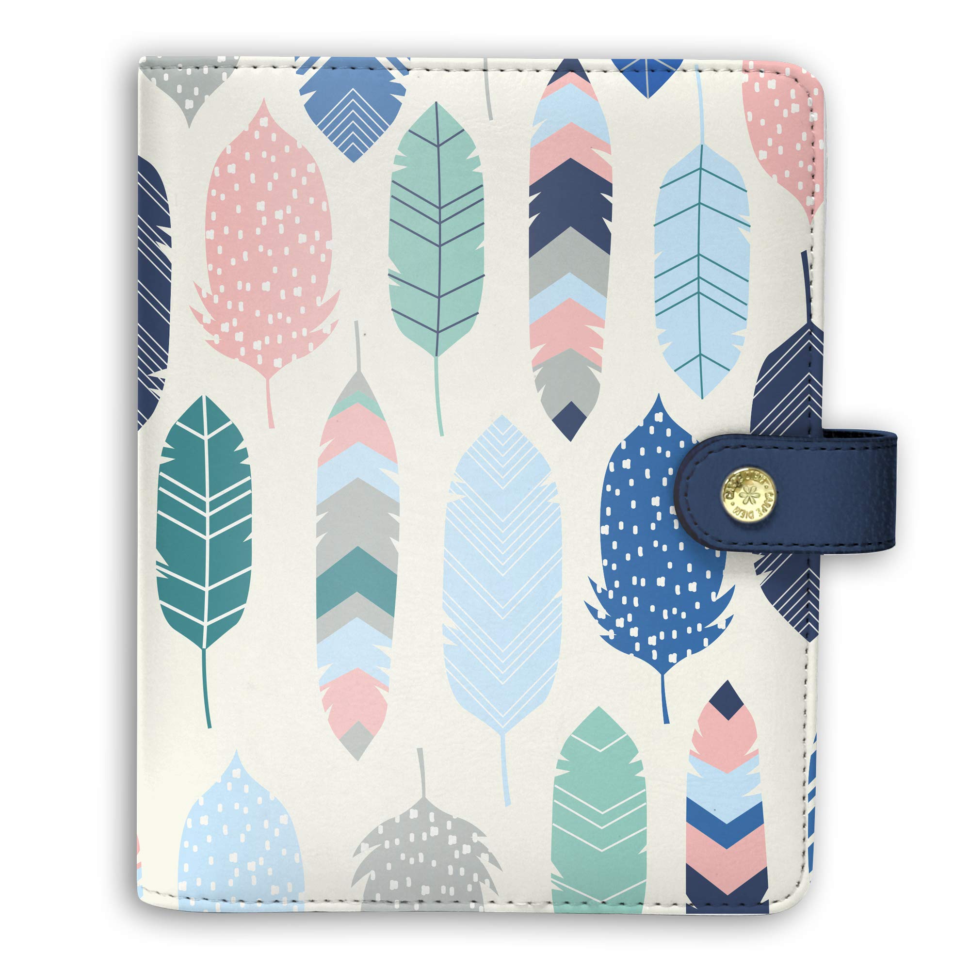 Pukka Pad, Carpe Diem Personal Planner with Weekly, Monthly Undated Inserts, 20 x 19 x 4 cm, Feathers