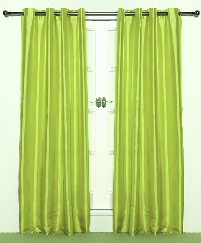 Lime Green pair of Eyelet Taffeta Curtains 72" drop Amazon.co.uk