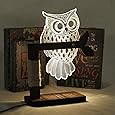 Eshion Home 3D Owl Shape LED Desk Table Light Lamp Night Light US Plug (White)