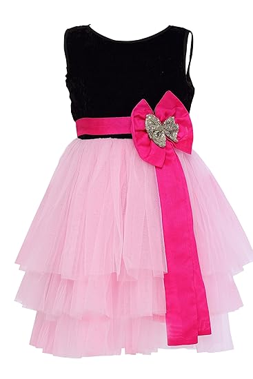 pink and black frock