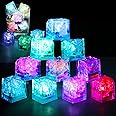 BFVV Light Up Ice Cubes Multicolor Glow in The Dark Ice Cubes for Drinks Waterproof Glowing Flashing Ice Cube for Club Bar Party Bath Time Decor (12 Pcs)
