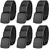 Jumbofit 6 Pack Nylon Military Tactical Belt for Men/Women Webbing Canvas Work Belts with Plastic Buckle