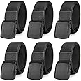 Jumbofit 6 Pack Nylon Military Tactical Belt for Men/Women Webbing Canvas Work Belts with Plastic Buckle