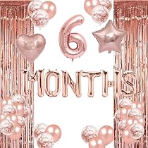 Amazon.com: 6 Months Balloons Rose Gold Happy 1/2 Birthday Party ...