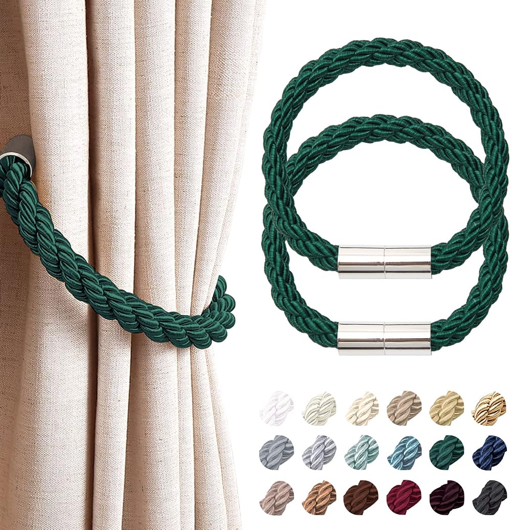 Pretty Jolly 2 Pack Magnetic Curtain Tiebacks Green Modern Drape Holdbacks