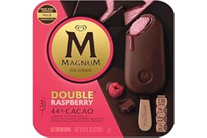 Magnum Ice Cream Bars 3 Count Double Raspberry For an indulgent Frozen Dessert Made with Premium Milk Chocolate, 44% Cacao 9.12 oz