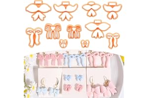 Puocaon Bow Polymer Clay Cutters - 11 Pcs Bowtie Conquette Clay Earrings Making Kit Cute Bow Stud Cutters for Polymeric Jewelry Design