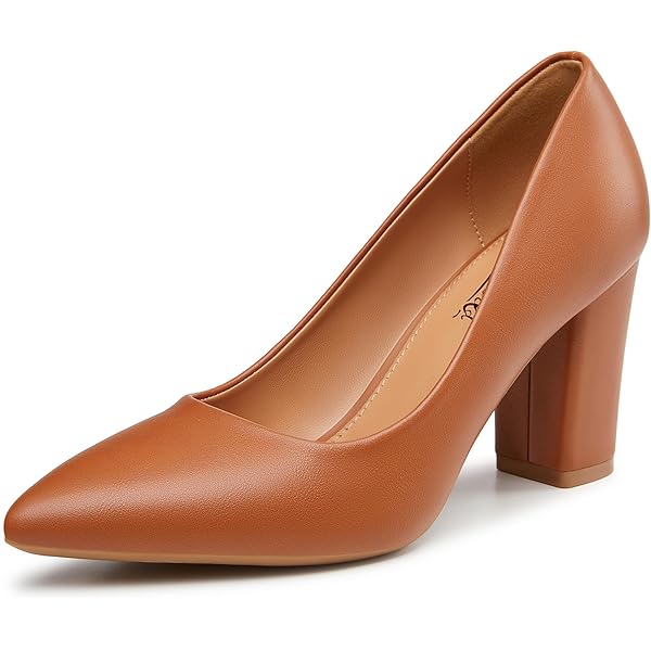 Amazon.com | VenusCelia Women's Lewin Pump Chunky Heel Shoe (5 M