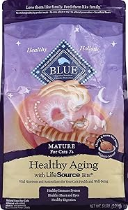 BLUE Mature Healthy Aging Chicken & Brown Rice Dry Cat Food 5-lb