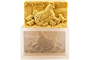 ARTCRAFTMOLDS Hen and Chicks Silicone Mold for Soap Making – Farm Chicken Relief Craft Mold for Resin, Candles & Plaster – Ha