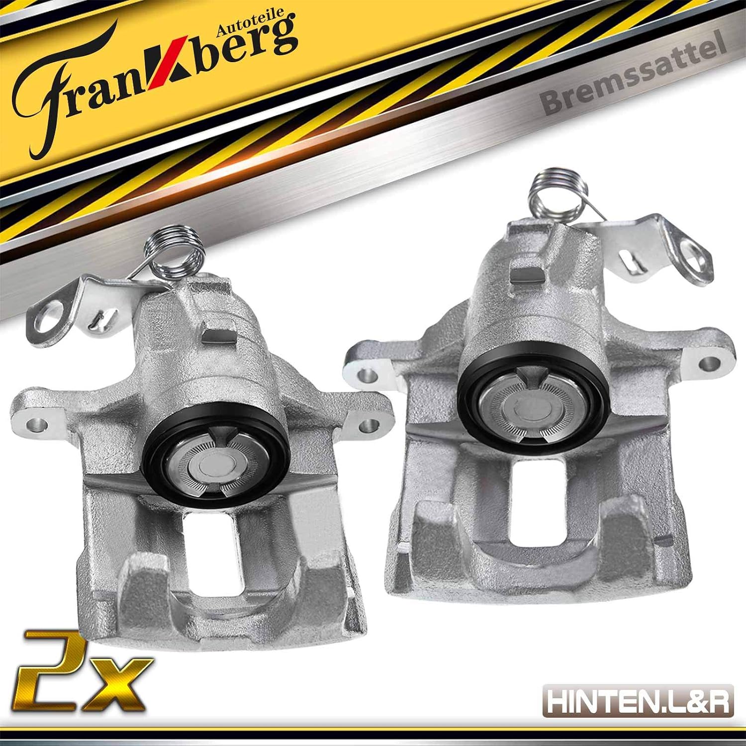 Frankberg 2x Brake Caliper Disc Brake Rear Left Right Compatible with Primastar Bus Primastar Box Vivaro Estate Vivaro Box Trafic II Bus Replace# 7701056165
