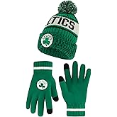 Ultra Game Youth NBA Official Super Soft Winter Beanie Knit Hat with Extra Warm Touch Screen Gloves
