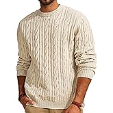 PJ PAUL JONES Mens Sweater Crewneck Cable Knit Pullover Sweater Casual Twist Textured Sweaters