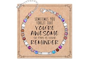 Desimtion Bracelets Gifts for Women Teen Girls, Sometimes You Forget You're Awesome Bracelets, Inspirational Gifts for Mom, Daughter, Sister, Best Friends on Easter Birthday