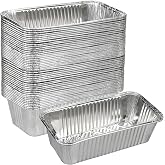 Findful 50 Pack Loaf Pans,2 LB Disposable Aluminum Foil Loaf Pans, 8.5"x4.5"x2.5" Heavy Duty Aluminum Foil Bread Tins Perfect for Banana Bread, Cakes &amp; Meatloaf,Non-Stick, Even Baking, Easy Release
