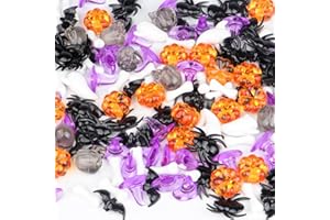 Jangostor 160 PCS Halloween Acrylic Spider Mini Pumpkins Bat Ghost Skull Hat Acrylic Sensory, Halloween Vase Filler Gems for DIY Crafts, Home, Halloween Table Decoration