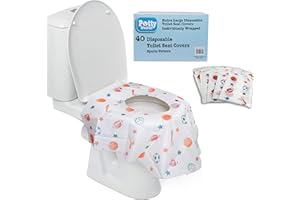 Disposable Toilet Seat Covers for Kids & Adults, 40 Pack - Protect from Public Toilet Germs While Potty Training & More - Ext