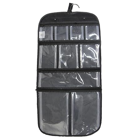 Household Essentials 06910 Hanging Toiletry Travel Bag for Men and Women - Store Travel Accessories, Jewelry, and Cosmetics - Black