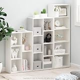 Furinno Luder Bookcase White 5-Tier Small Bookshelf 40.1 W x 132.1 H cm view 2