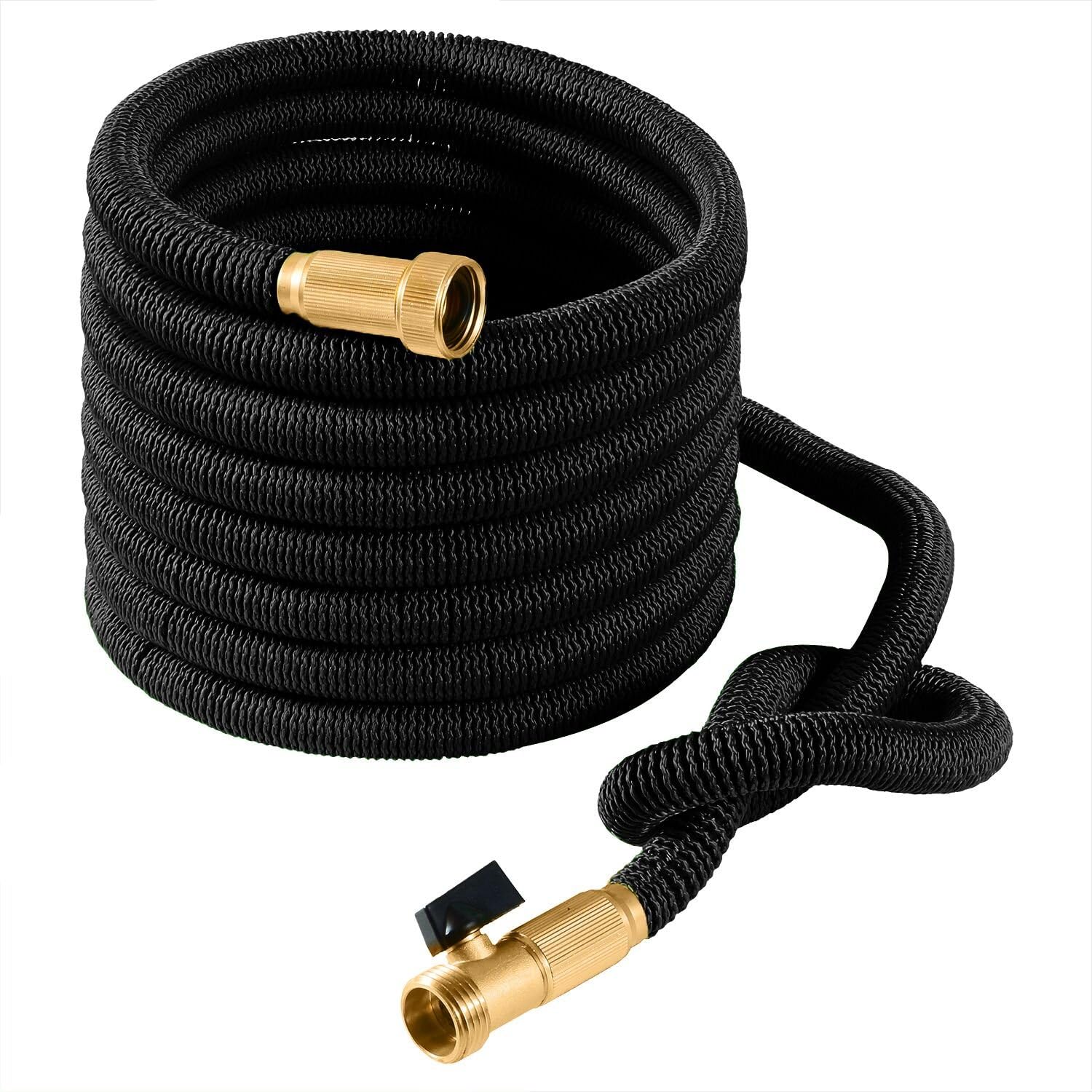Joeys Garden Expandable Garden Hose Set, 50 Feet Heavy Duty Extra Strong Stretch Material with Brass Connectors - Bonus 10 Way Spray Nozzle : Garden & Outdoor