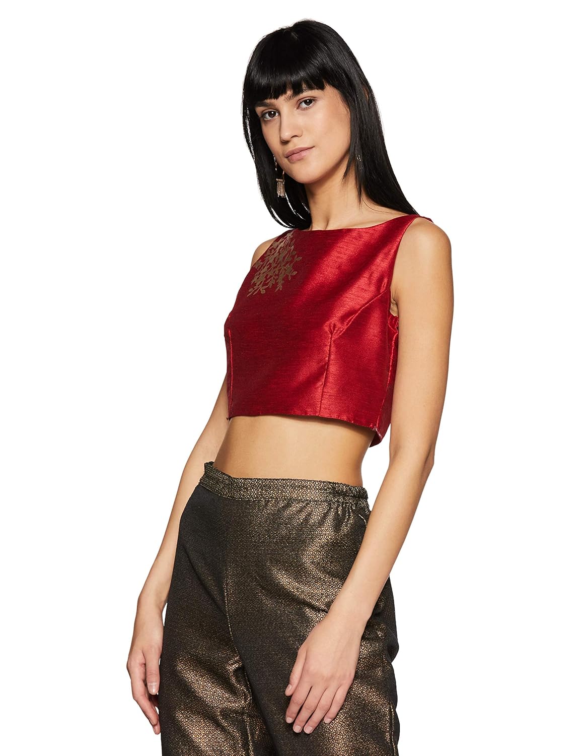 indya women's floral regular fit top