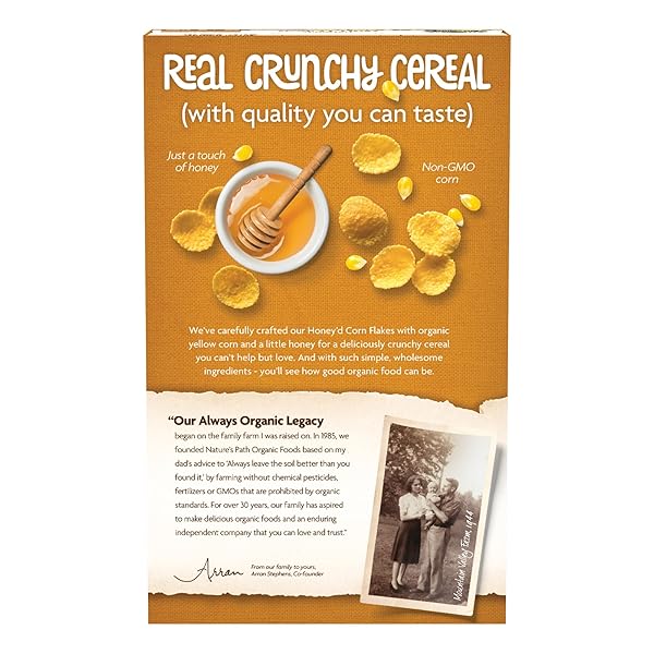 NATURE’S PATH ORGANIC HONEY’D CORN FLAKES CEREAL, 10.6 OZ (PACK OF 1), GLUTEN FREE