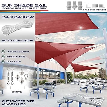 Windscreen4less 24 X 24 X 24 Equilateral Triangle Sun Shade