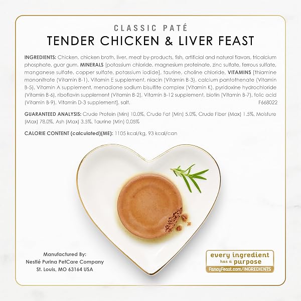 PURINA FANCY FEAST CHICKEN AND BEEF CLASSIC PATE COLLECTION GRAIN FREE WET CAT FOOD VARIETY PACK – (PACK OF 24) 3 OZ. PULL-TOP CANS