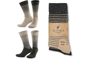 GoWith 2 Pairs Alpaca Wool Socks for Men and Women, Thermal Warm Winter Boot Socks | Alpaca - Merino Blend Wool Socks