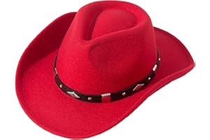 JOYEBUY Classic Wide Brim Women Men Western Style Cowboy Cowgirl Hats with Buckle Belt