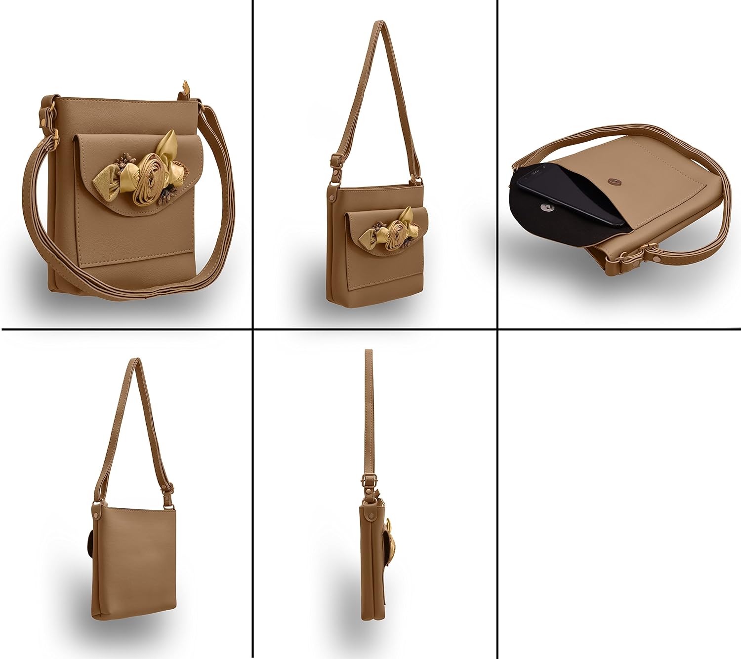 tap fashion fancy stylish party wear women's sling bag with 3d rose flower.