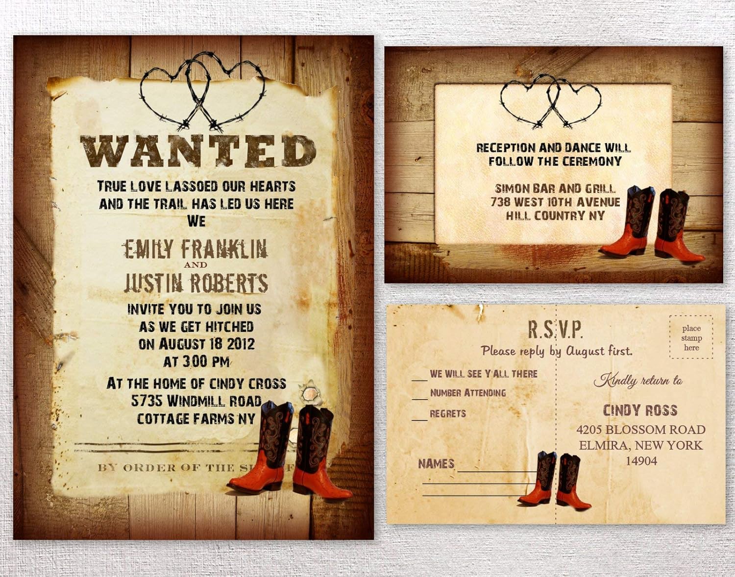 Cowboy Western Rustic Country Themed Wedding