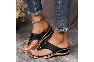 WOMENYIAOR Orthopedic Sandals for Women Arch Support Sandals Summer Casual Orthotic Sandals Flip Flops Comfortable Walking Sandals Women Dressy Summer Slippers Thong Sandals