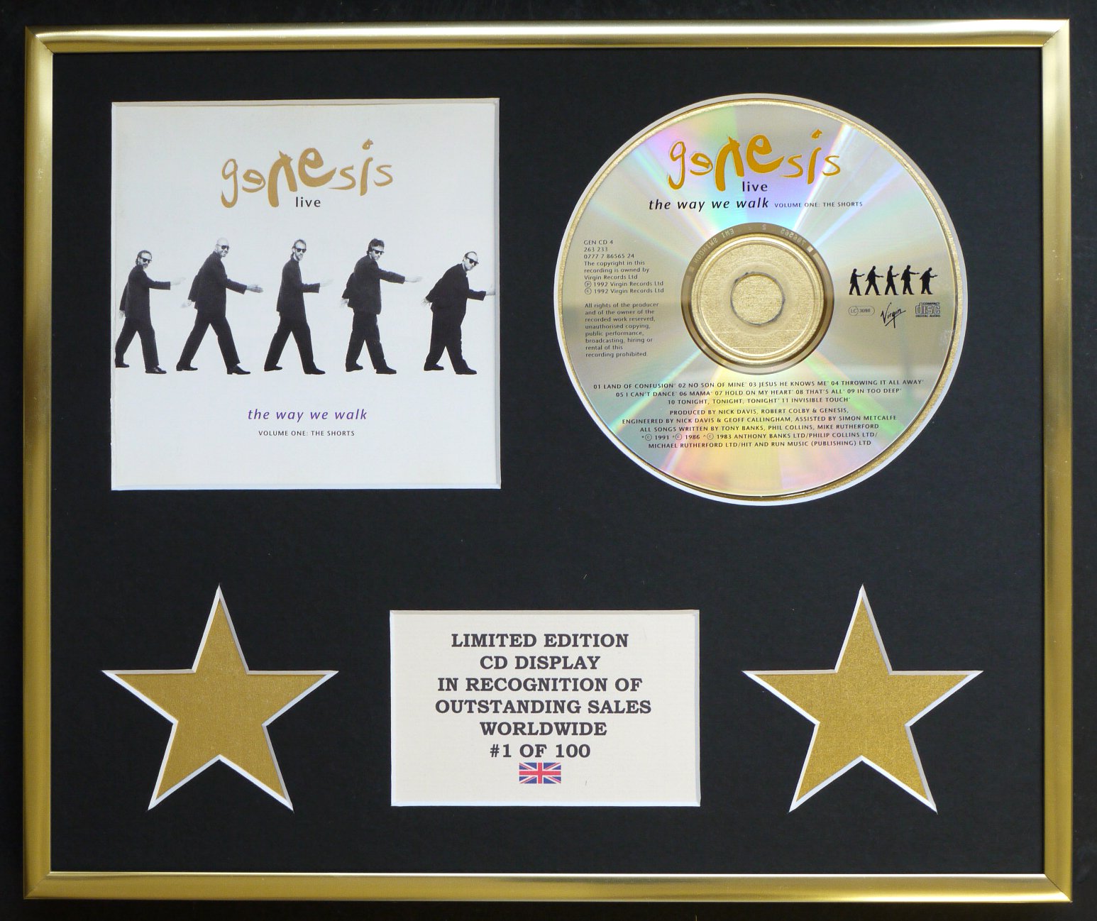 GENSIS/CD DISPLAY/LIMITED EDITION/COA/THE WAY WE WALK