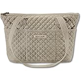 Bella Taylor Small Tote, Quilted Purse for Women, Lightweight Fabric Handbag, 10 Pockets, Zip Top
