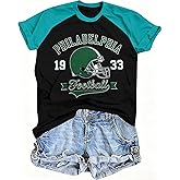 MNLYBABY Football Shirt for Women Game Day T-Shirt Football Fans Season Short Sleeve Tee Tops