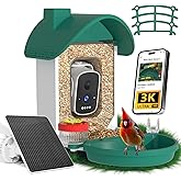 WAVEEME Bird Feeder with Camera, AI Identification, 3K Live View, 2.4G WiFi, Auto Record Videos, Instant Arrival Alerts, Backyard Birdwatching Gift for Birdlovers