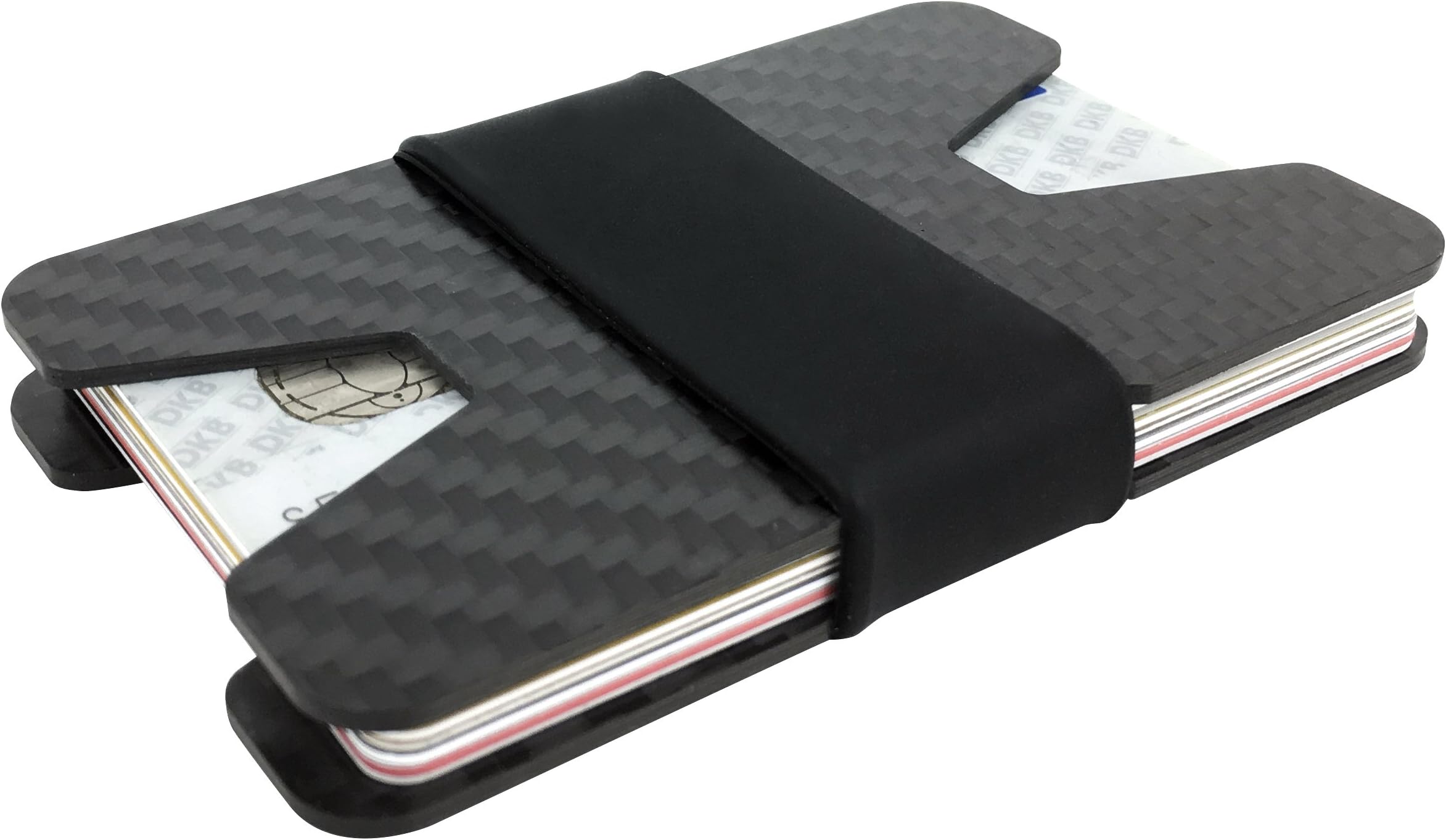 Wallet Carbon Card Case Holder Fiber RFID with Multitool Thin Minimalist Slim Minimal Pocket Aluminum Metal NFC Blocking Credit Money Clip for Men Made of Stable Polycarbonate 4 to 12 Cards Purse