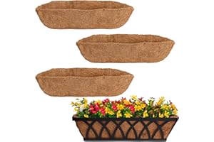 Vumdua 4 Pcs Coconut Liners for Planters 36 Inch Coco Liners for Planters Natural Coco Coir Liner for Hanging Baskets Coconut Fiber Planter Liner for Window Box Flowers Vegetables