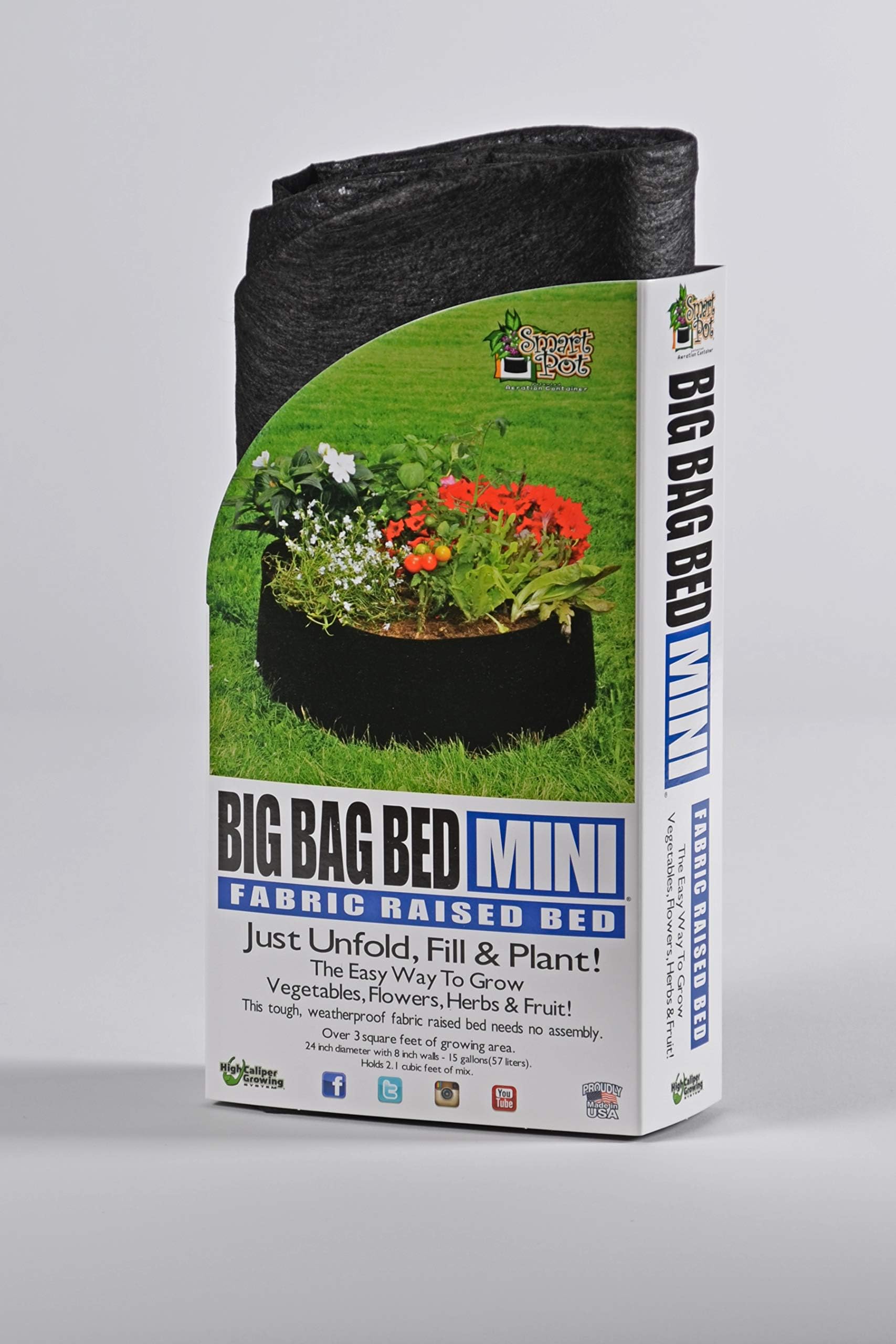 SMART POT Big Bag Mini Fabric Raised Bed, 15 gal, Black