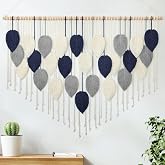 Large Macrame Wall Hanging Leaf Boho Woven Tapestry Bohemian Wall Decor | Weldomcor Feather Handmade Wall Art Home Decor for Bedroom Living Room Apartment Nursery Office Decor 51.5"W x 33.5"L