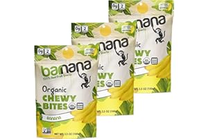 Barnana - Organic Chewy Banana Bites, Original, Chewy Banana Snack, Made With Real Fruit, High In Potassium, Kosher, USDA Organic, Paleo, Gluten-Free, Vegan (3.5 oz, 3-Pack)
