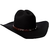 Justin Men’s Lone Star Hat - 2X 100% Wool - 4” Brim - Black