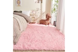 OPPODREAM 4x6 Pink Rugs for Bedroom, Ultra-Soft Fluffy Area Rugs for Living Room, 4 x 6 Shag Carpet for Nursery, Kids, Girl, Boy, Baby, Plush, Fuzzy, Shaggy, Cute Home Decor