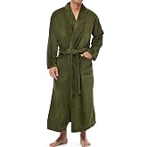 Men's Plush Fleece Robe, Warm Full Length Bathrobe, Big &amp; Tall