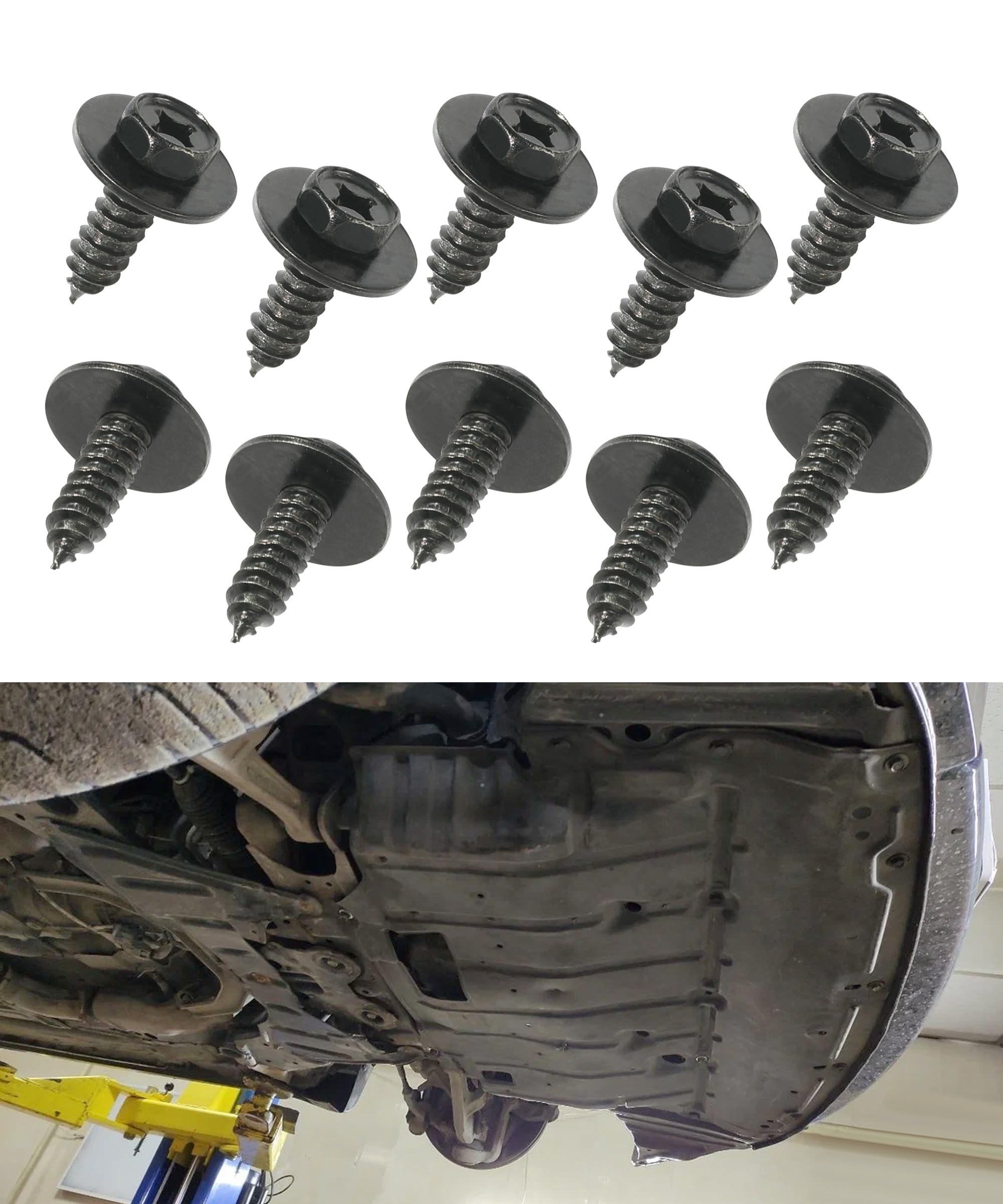 Photo 1 of SCUARI 10PCS Fender Screws,Car Accessories Bumper Screws,Splash Shield Screw,Bumper Cover Under Cover Grill Tapping Screw Fastener,Suitable for RAV4,ES,GS,LS,RX,Replacement #90159-60498