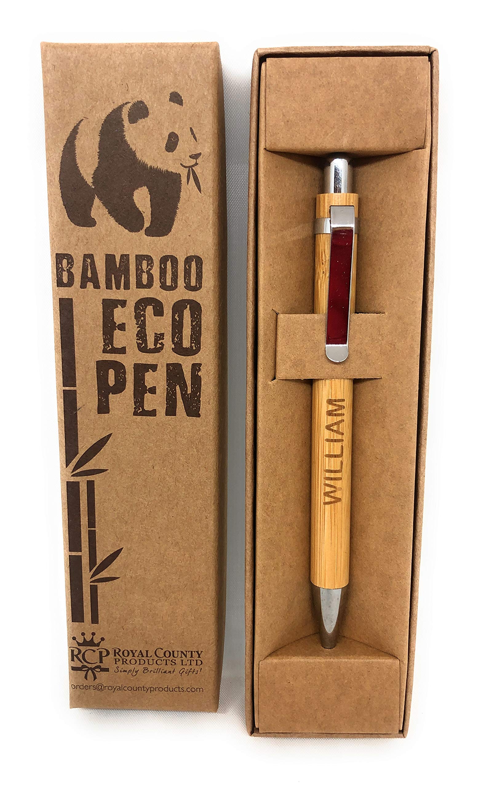 Royal County Personalised Bamboo Pens - Eco Friendly - William