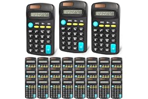 BAYSING 24 Pack Pocket Mini Black Calculators, 8 - Digit Display, Solar Battery Dual Power Basic & Scientific Calculators for Students, Kids, Home & Office (Black)