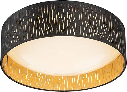 Led Decken Leuchte Wohn Zimmer Textil Beleuchtung Samit Lampe Schwarz Gold Globo 15264d7 Tuxon Amazon De Beleuchtung