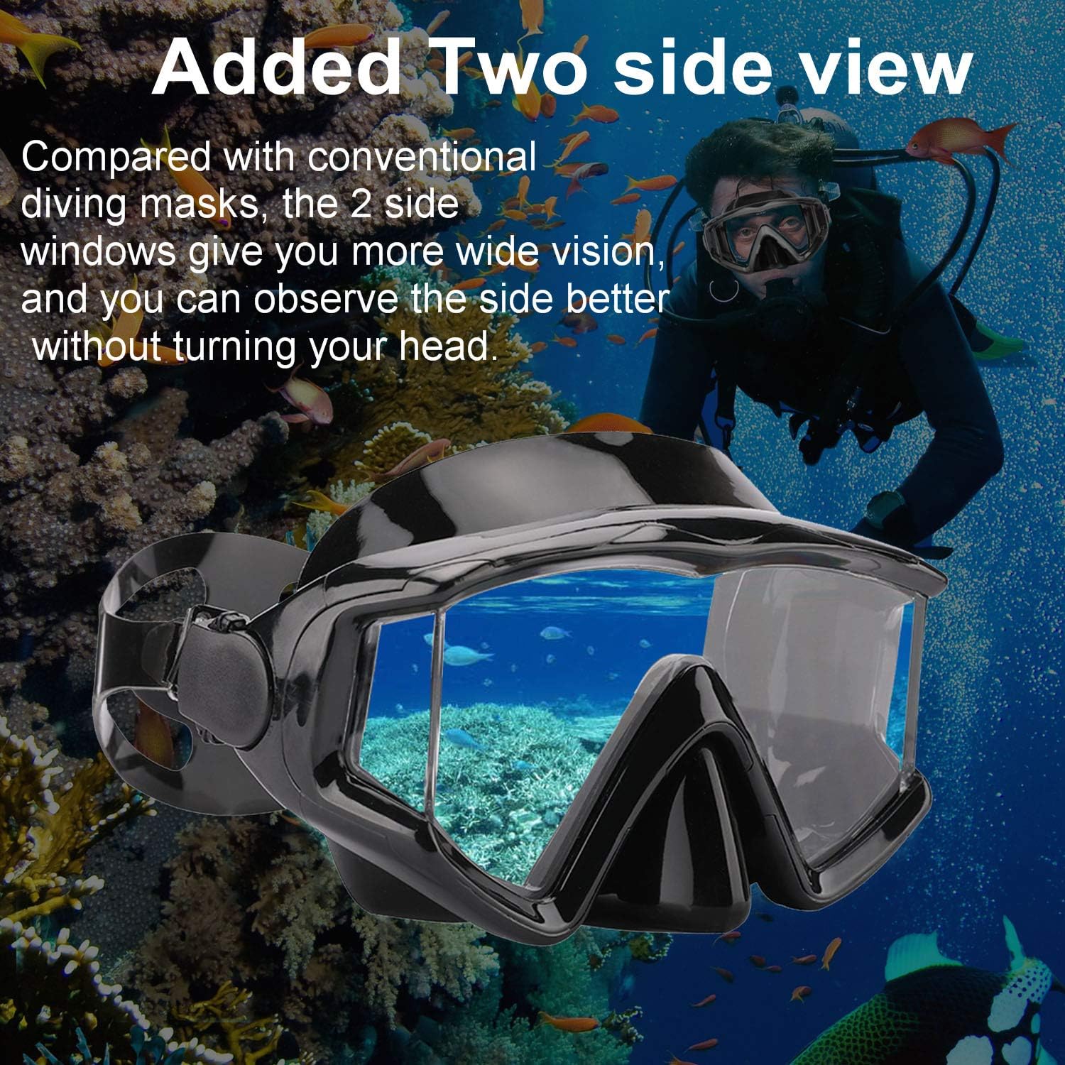 AQUA A DIVE SPORTS Diving mask Anti-Fog Swimming Snorkel mask Suitable for Adults Scuba Dive Swim Snorkeling Goggles Masks (Black) : Sports & Outdoors